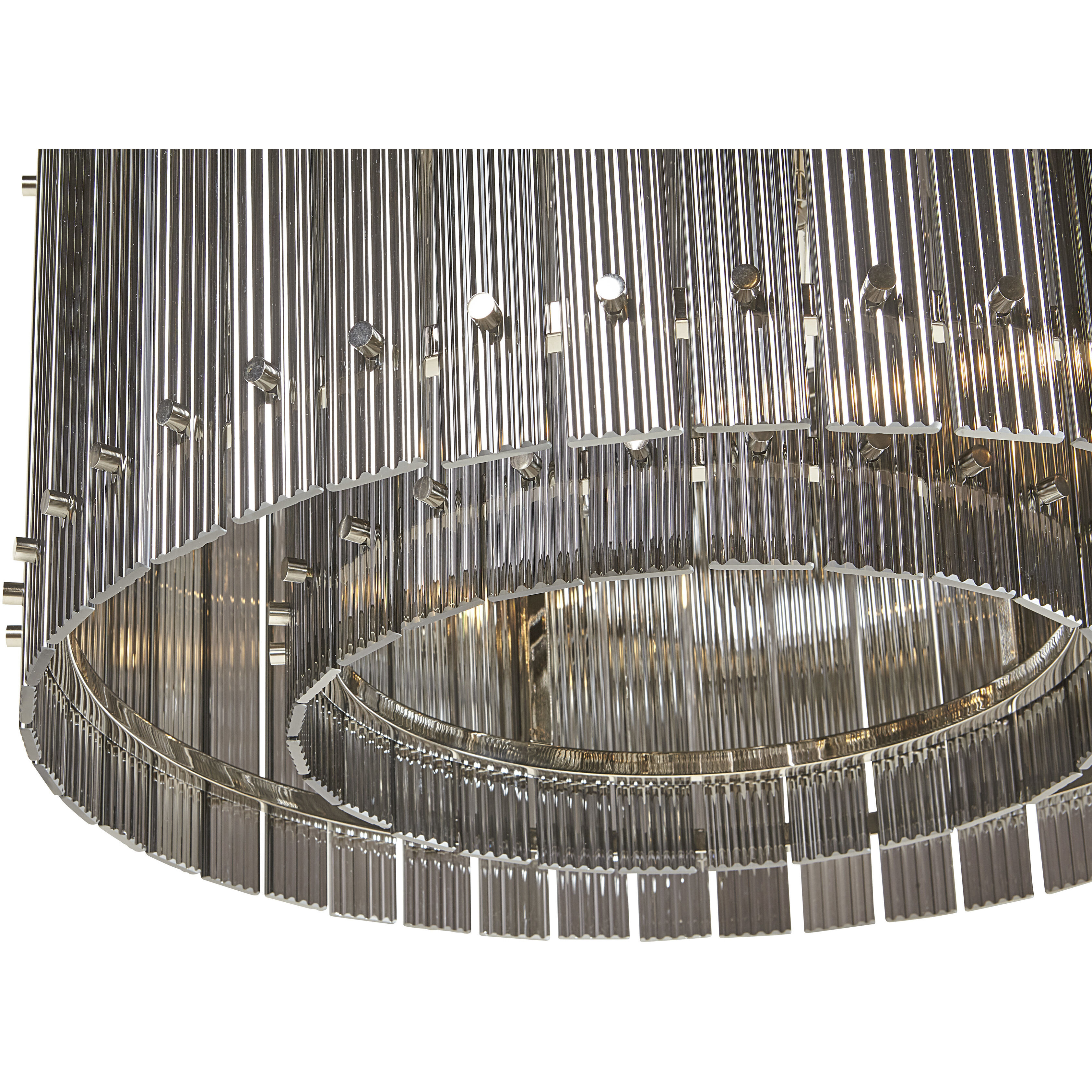 Kore 12 Light Nickel / Smoke Grey Chandelier Ceiling Light, Small